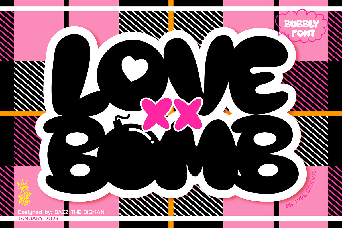 LoveXXBomb, a Sans Serif Font by BBtypeStudios (Photo 1 of 7)