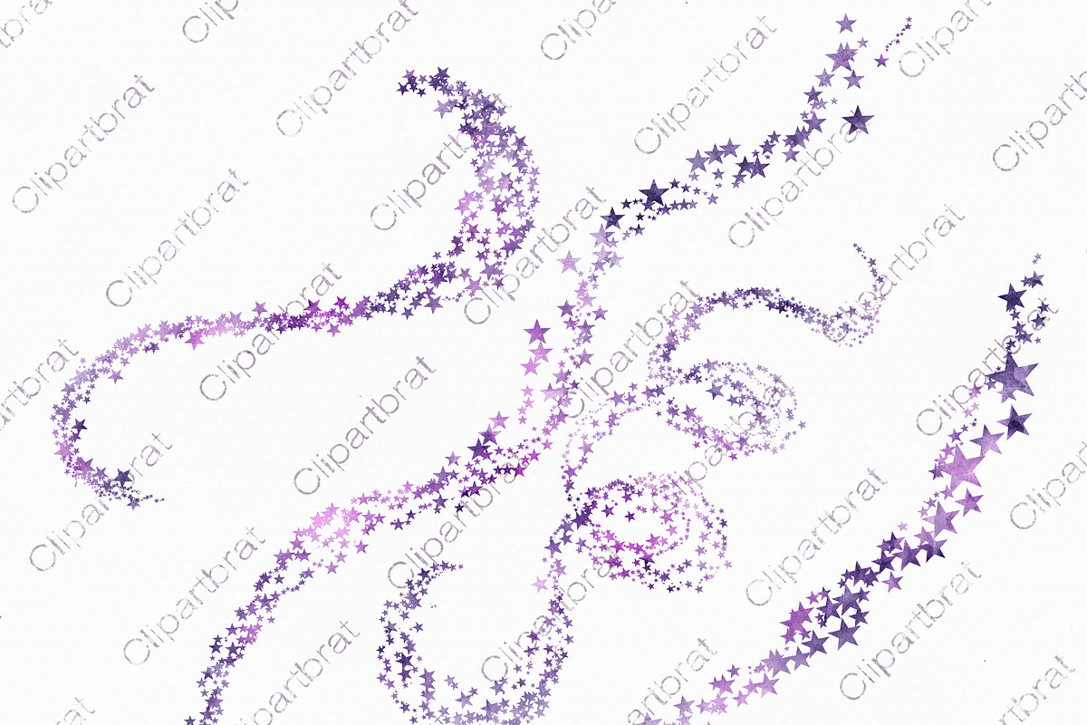 Purple Watercolor Celestial Stars, an Illustration by ClipartBrat Graphics (Photo 4 of 6)