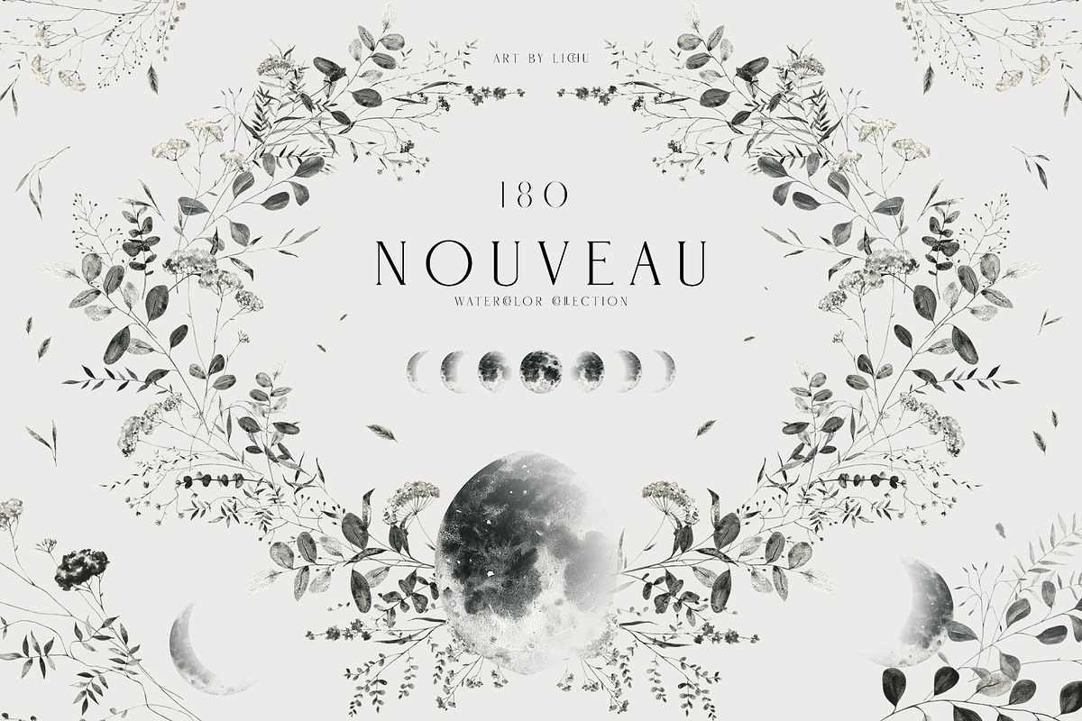 NOUVEAU watercolor floral, a Decorative Illustration by LiChu Art (Photo 1 of 12)