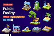 3D Public Fasility Icon, an Object 3D Model by SLAB! Design (Thumbnail 1 of 4)