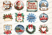 Vintage Christmas Label Sublimation, an Illustration by DreamCafeArt (Thumbnail 3 of 5)