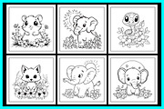 Floral Animal Coloring Pages, an Animal Illustration by protabsorkar11 (Thumbnail 2 of 6)