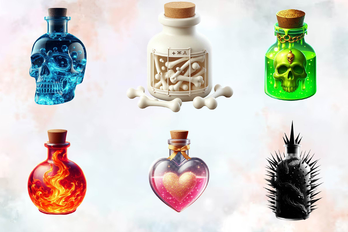 Halloween Potion Bottles Sublimation, an Illustration by SVGArt (Photo 6 of 8)