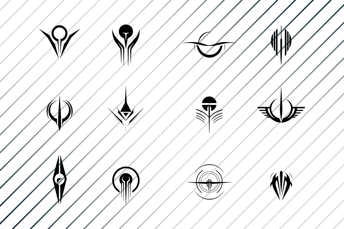 12 Sci-Fi Futuristic Vector Logos, an Object Graphic by ELU LABS (Photo 1 of 3)