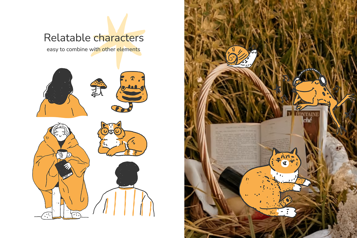 Whimsical Reading: Doodle & Cliparts, a Decorative Illustration by Heartwarming Art (Photo 4 of 9)