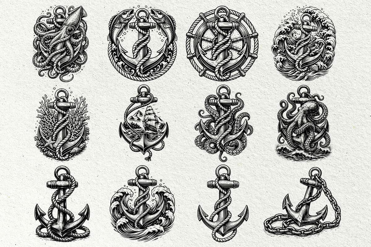 Nautical Engraving SVG Graphics, an Object Illustration by DENIDigitalArtSudio (Photo 3 of 6)