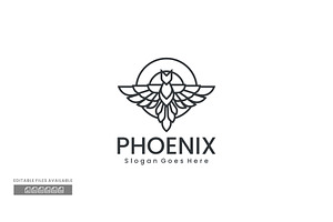 Phoenix Line Art Logo, a Branding & Logo Template by ivan_artnivora