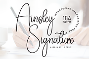 Ashley Signature | Script Font, a Handwritten Font by Scratchones (Thumbnail 1 of 8)