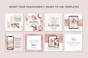 Rose Gold Instagram Templates Canva