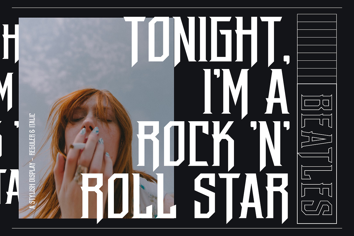 Beatles Stylish Display Font, a Sans Serif Font by Storytype Studio (Photo 7 of 15)