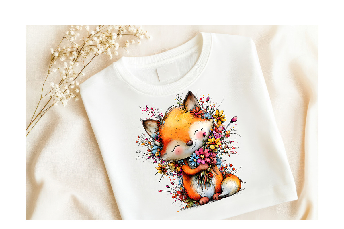 Whimsical Spring Fox Clipart, an Illustration by GatewayDesign (Photo 5 of 6)