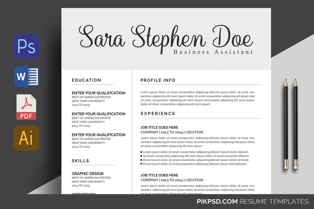 Minimal Resume/ CV Set, a Resume Template by graphicforest (Photo 2 of 7)