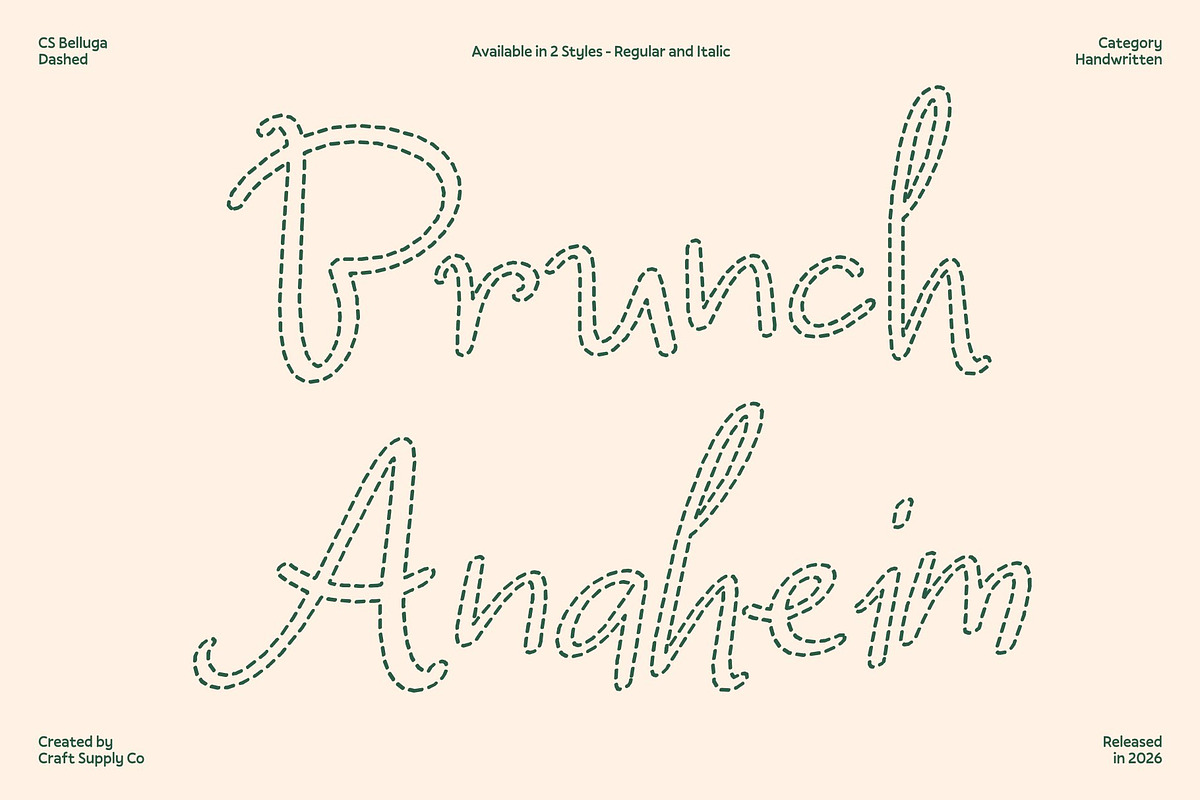 CS Belluga Dashed, a Handwritten Font by Craft Supply Co. (Photo 3 of 8)