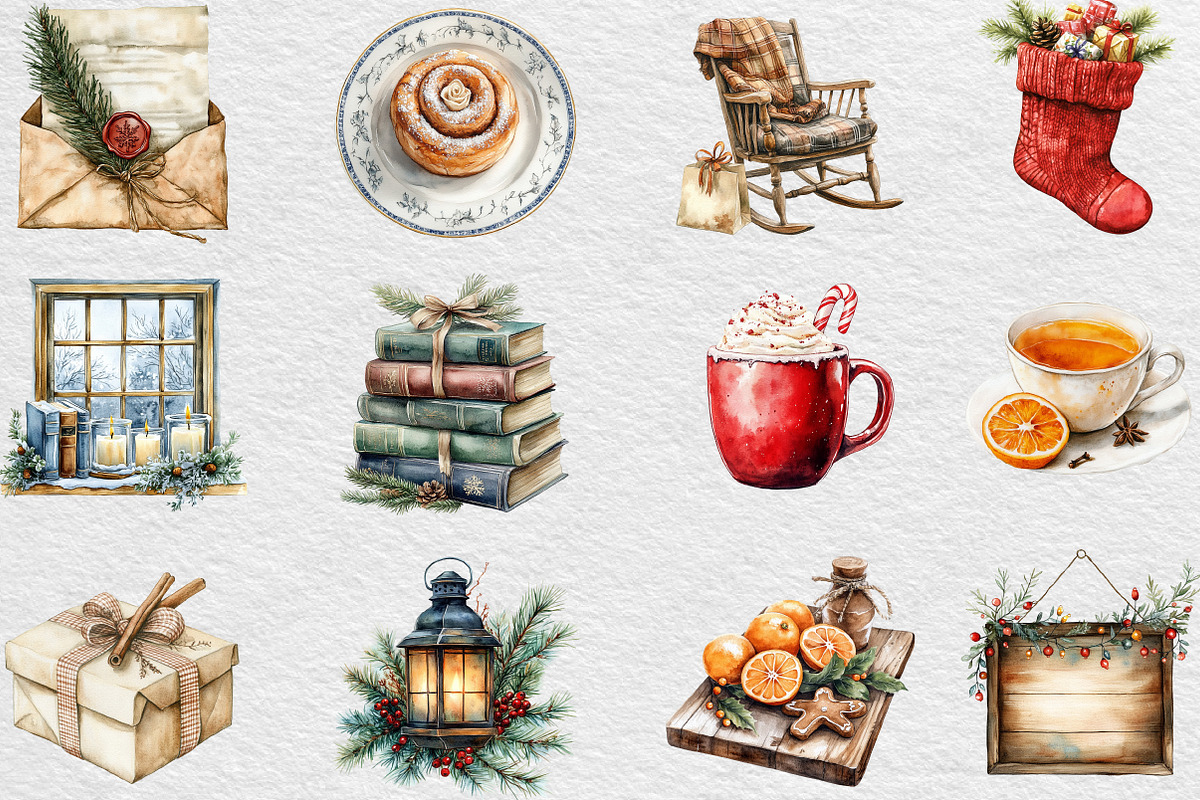 Cozy Christmas Sublimation Clipart, an Illustration by Black Bird Studio (Photo 5 of 6)