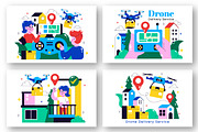 10 Drone Delivery Service Illustrati, a Work Illustration by denayunebgt (Thumbnail 3 of 4)