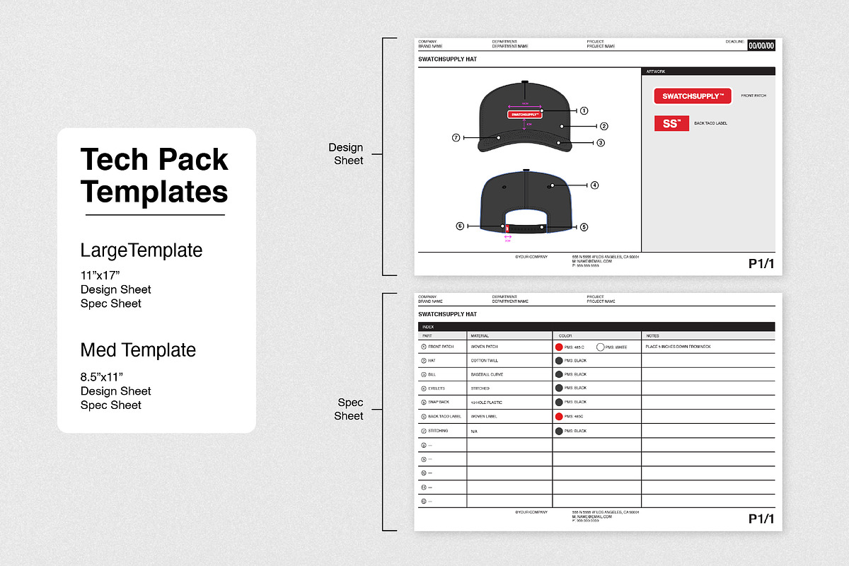 Tech Pack Builder Apparel Templates, a Shirt Mockup by Swatch Supply (Photo 6 of 10)