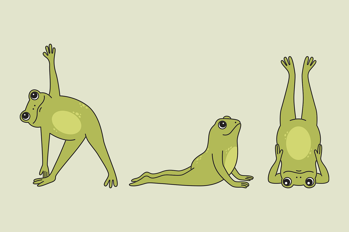 Yoga Frogs - Vector collection, an Animal Illustration by Alina Sh (Photo 3 of 9)