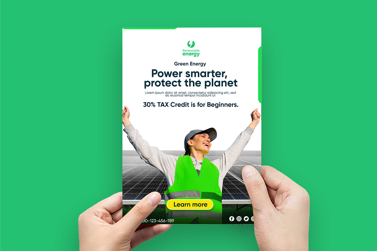 Solar Energy Flyer Template – Clean, a Flyer Template by Soulfuldesignstudio (Photo 2 of 4)