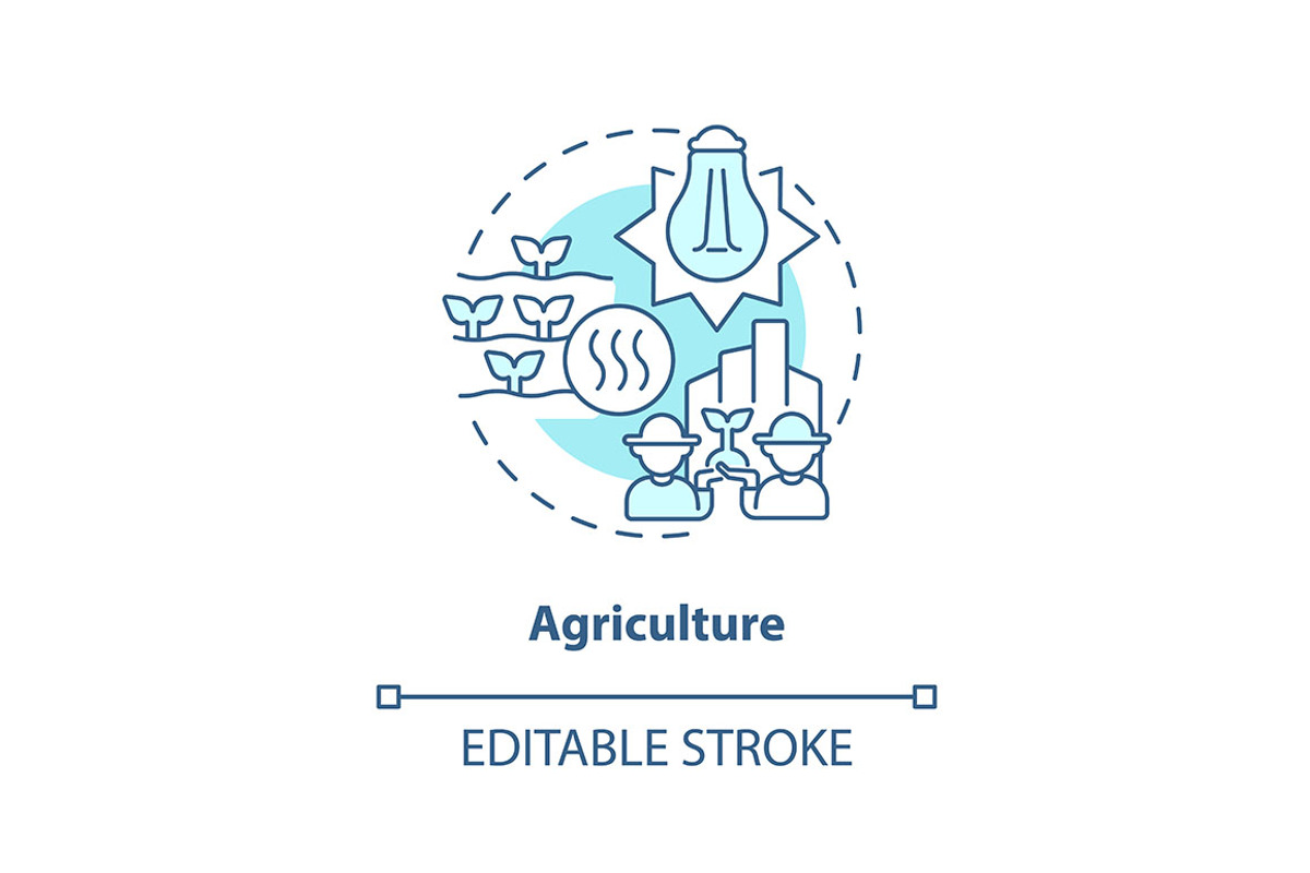 Agriculture blue concept icon, an Icon by IMG Visuals