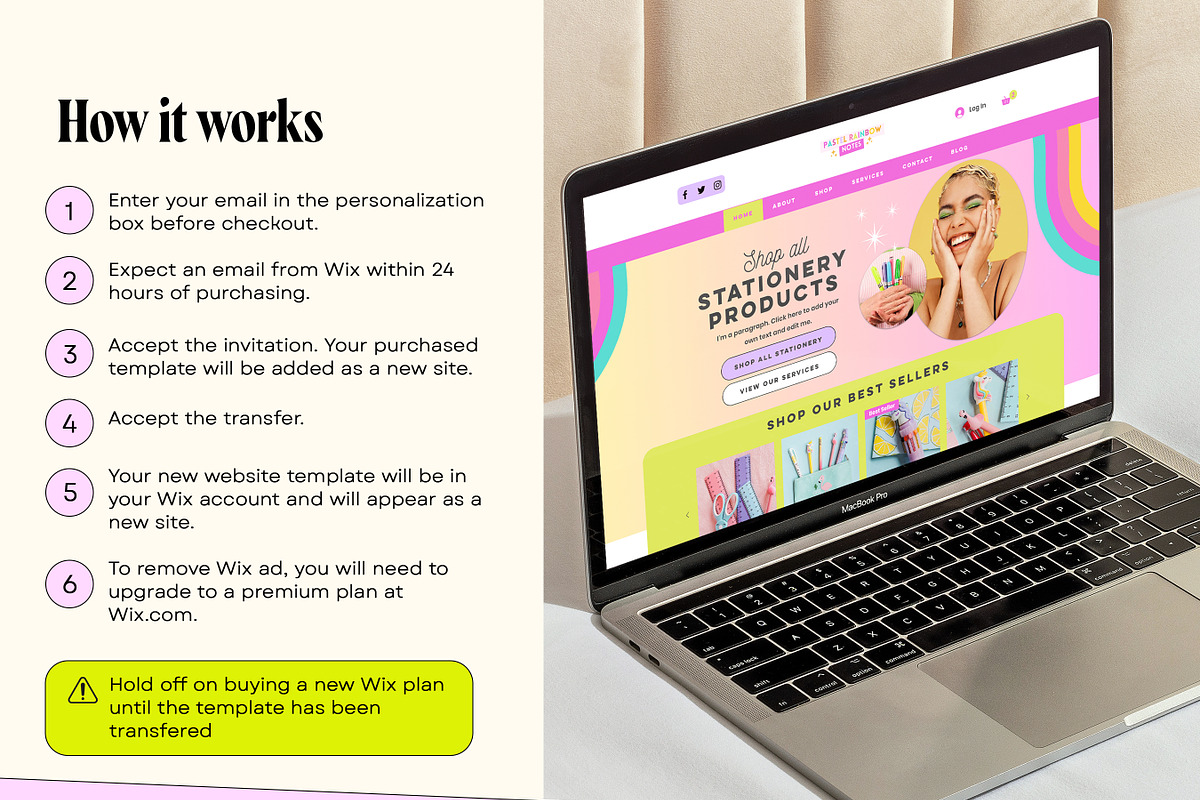 Pastel Rainbow Website Template, a Wix Template by Template Twist Shop (Photo 5 of 10)