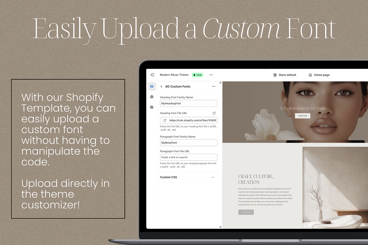 Shopify Website Template, a Shopify Template by Asha Glenn Design Studio