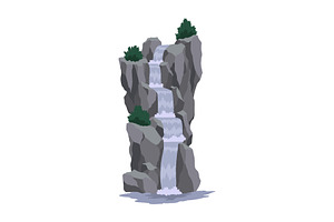 Cartoon river cascade