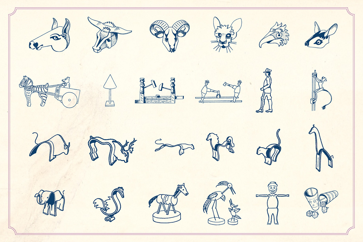 141 vintage toys vector pack preview 8