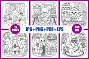 Cottage Hygge Coloring Pages, an Animal Illustration by Coco Bloom (Thumbnail 2 of 3)