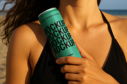 350ml Slim Can - Beach Scene, a Mockup by TD Mockup (Thumbnail 4 of 4)
