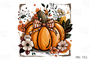 Floral Fall Pumpkin Png, a Graphic by Clipart Bloom (Thumbnail 1 of 2)