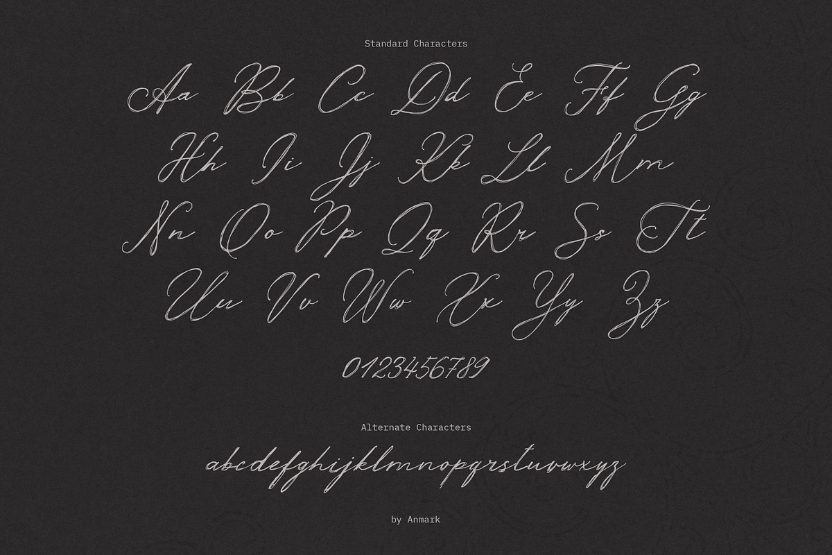 Silver Thread Textured Script Font, a Script Font by AnMark (Photo 5 of 10)
