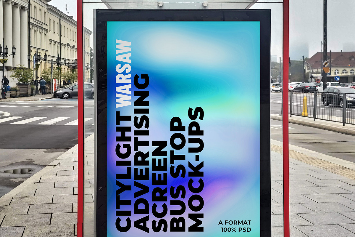 Warsaw Citylight Ad Bus Stop 9, an Advertising Mockup by Graphic Shelter (Photo 2 of 8)