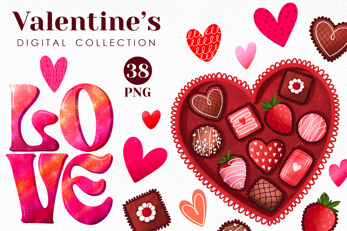 Valentines day clipart, red love art, an Illustration by Harmony Draws (Photo 1 of 7)