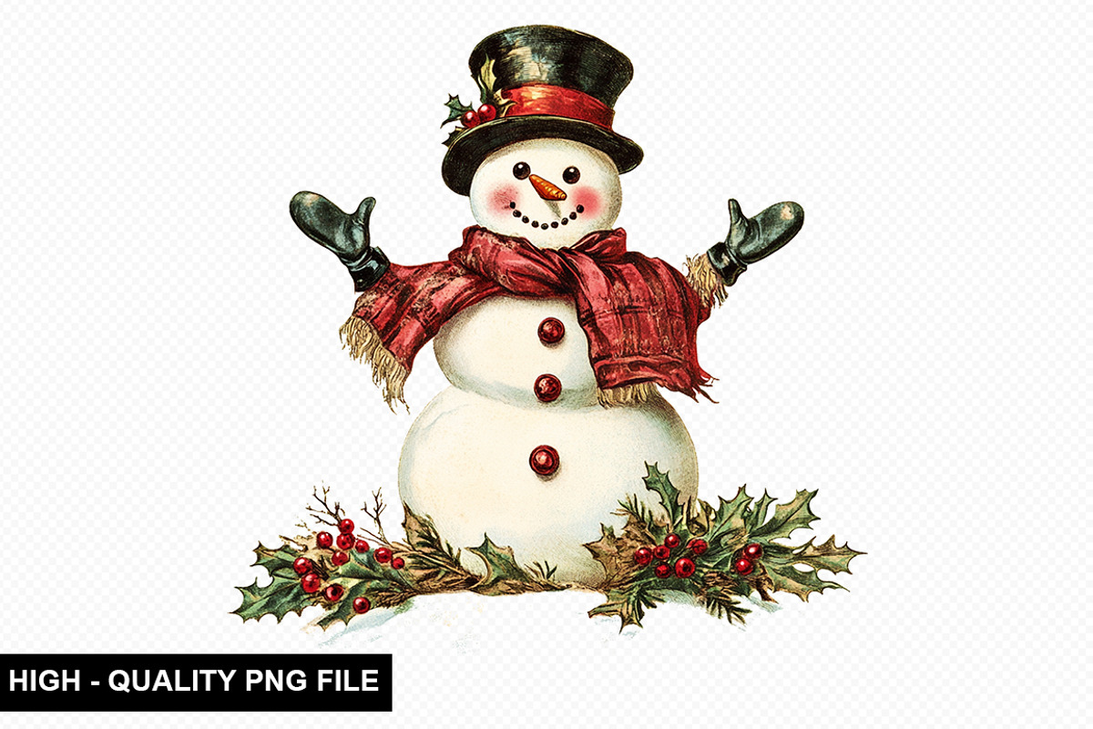 Christmas Snowman Clipart Bundle, an Illustration by crative8112 (Photo 6 of 9)