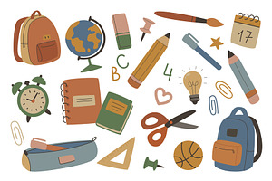 School Stationery Set, an Object Illustration by alexdndz