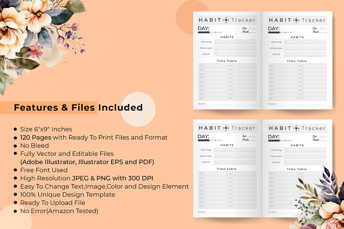 Habit Tracker Hourly Kdp Interior, a Stationery Template by Hurairagraphics (Photo 3 of 4)
