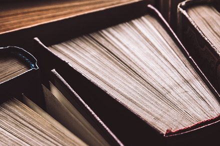 Old and used books background