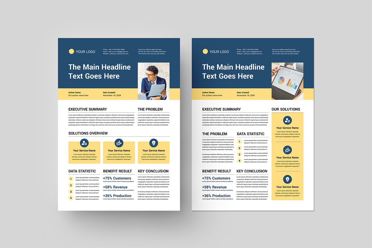 One Pager Bundle | Canva, Word, Indd, a Flyer Template by Leaflove (Photo 6 of 9)