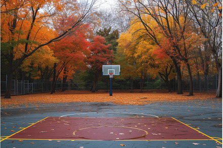 Sunlit Basketball court outdoor, a Sports & Recreation Photo by Ylivdesign