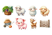 Farm Watercolor Clipart, an Illustration by Designworld (Thumbnail 5 of 6)