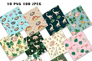 Watercolor Dinosaur Patterns PNG, a Pattern Graphic by PatternPalette (Thumbnail 3 of 11)