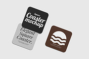 Square Coaster Mockup, a Household Mockup by Permadi Creative (Thumbnail 2 of 4)