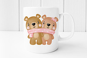 Watercolor Teddy Bear Valentine's, an Animal Illustration by Noey smiley (Thumbnail 5 of 7)