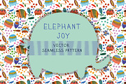 Cute elephants, a Pattern Graphic by Ovocheva (Thumbnail 1 of 4)