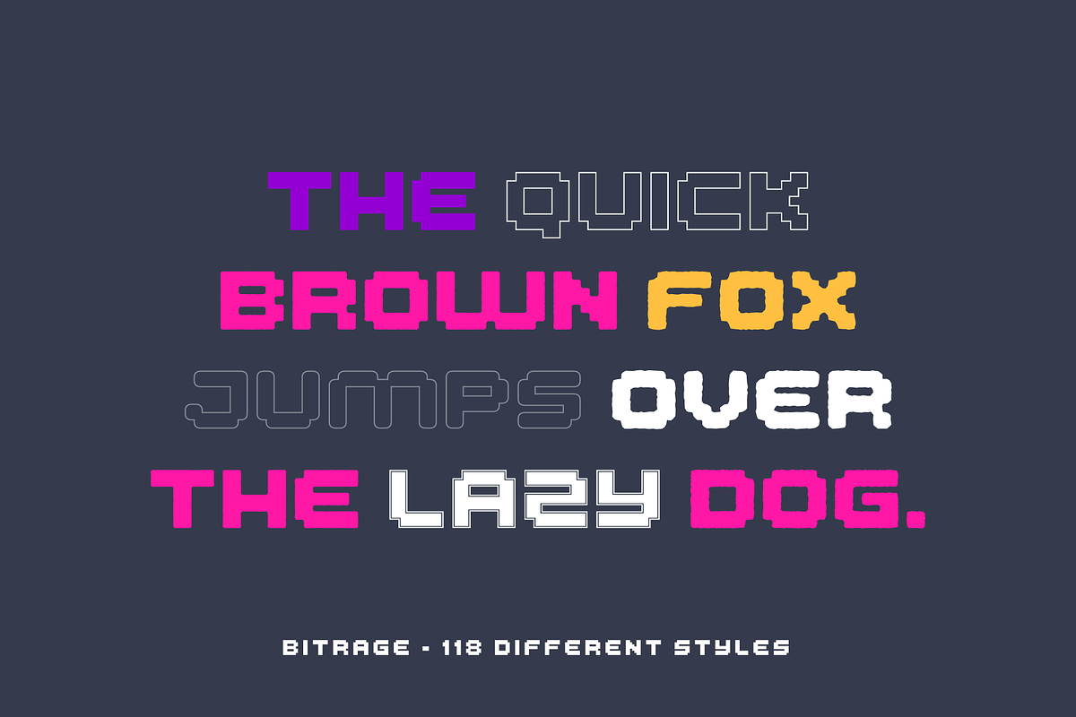 Bitrage Cyrillic Pixel Typeface, a Sans Serif Font by alpercakici (Photo 7 of 17)