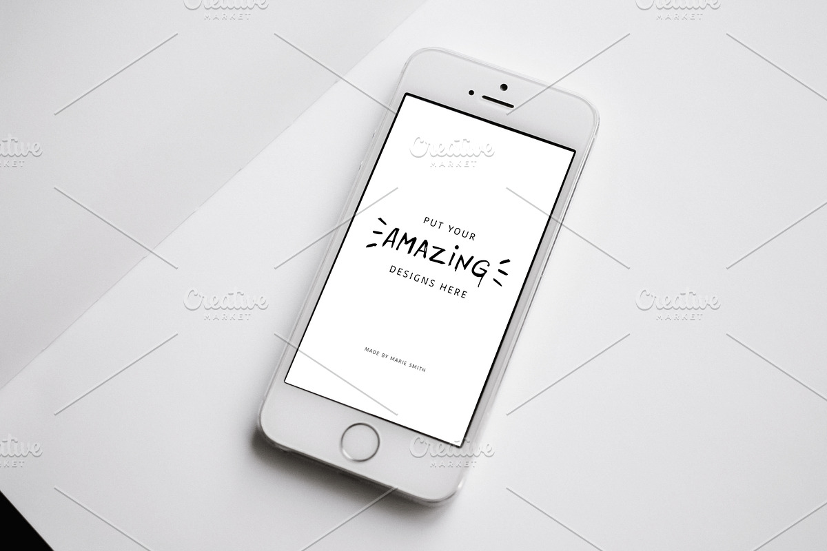 6 minimalistic mockups + bonus card!, a Device Mockup by Marie Smth (Photo 4 of 6)