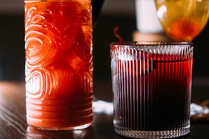 Cocktail set alcoholic drink glass assortment pub, a Food & Drink Photo by Photo Drive Studio