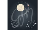 Moon, Stars, Galaxy, starry night, an Illustration by GraphicMarket (Thumbnail 5 of 5)