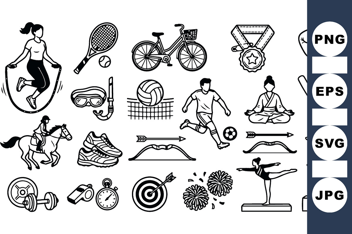 Active Sports Icon Vector Set, an Illustration by designvectx (Photo 1 of 3)