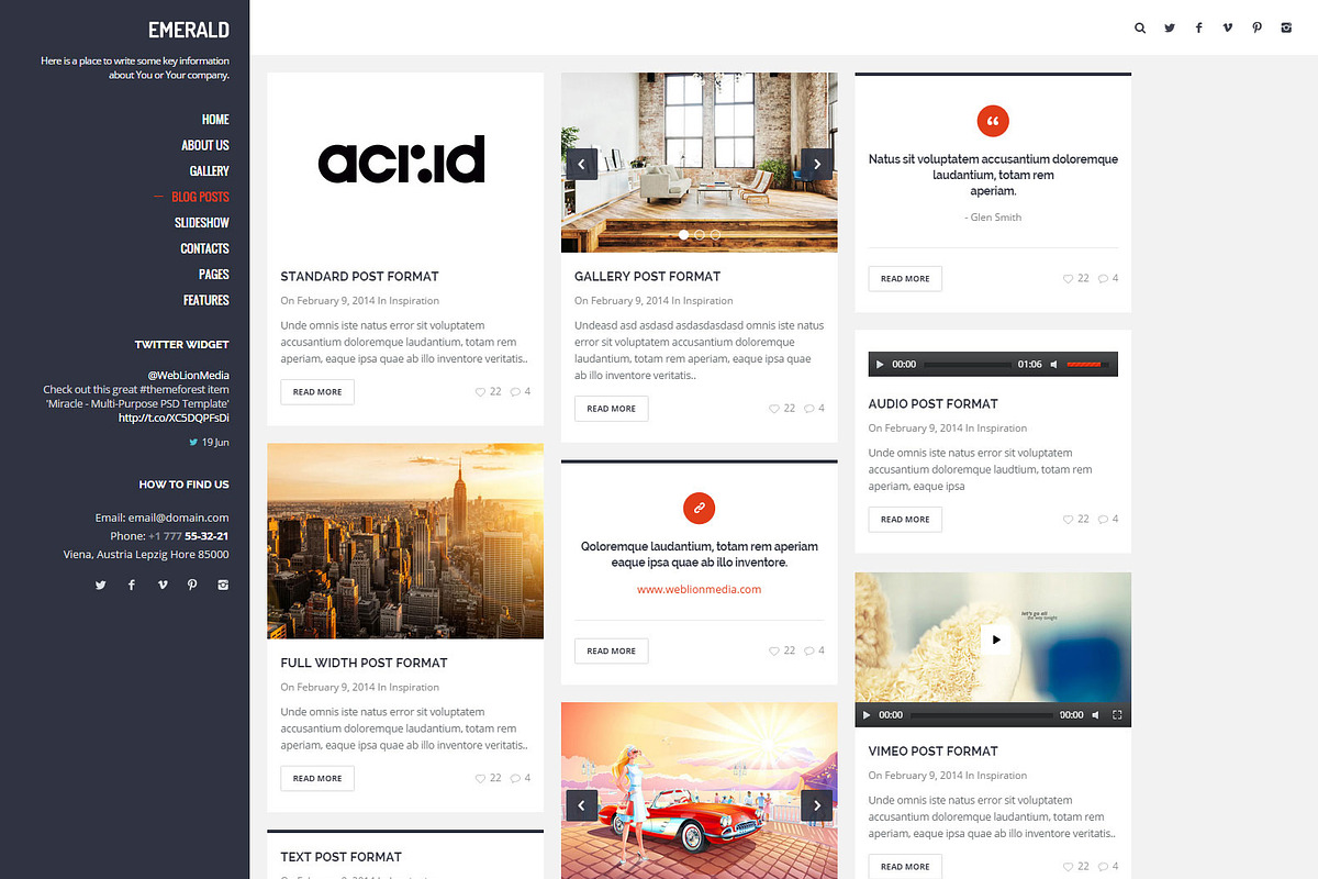 Emerald -Creative Portfolio WP Theme, a WordPress Template by weblion (Photo 5 of 5)